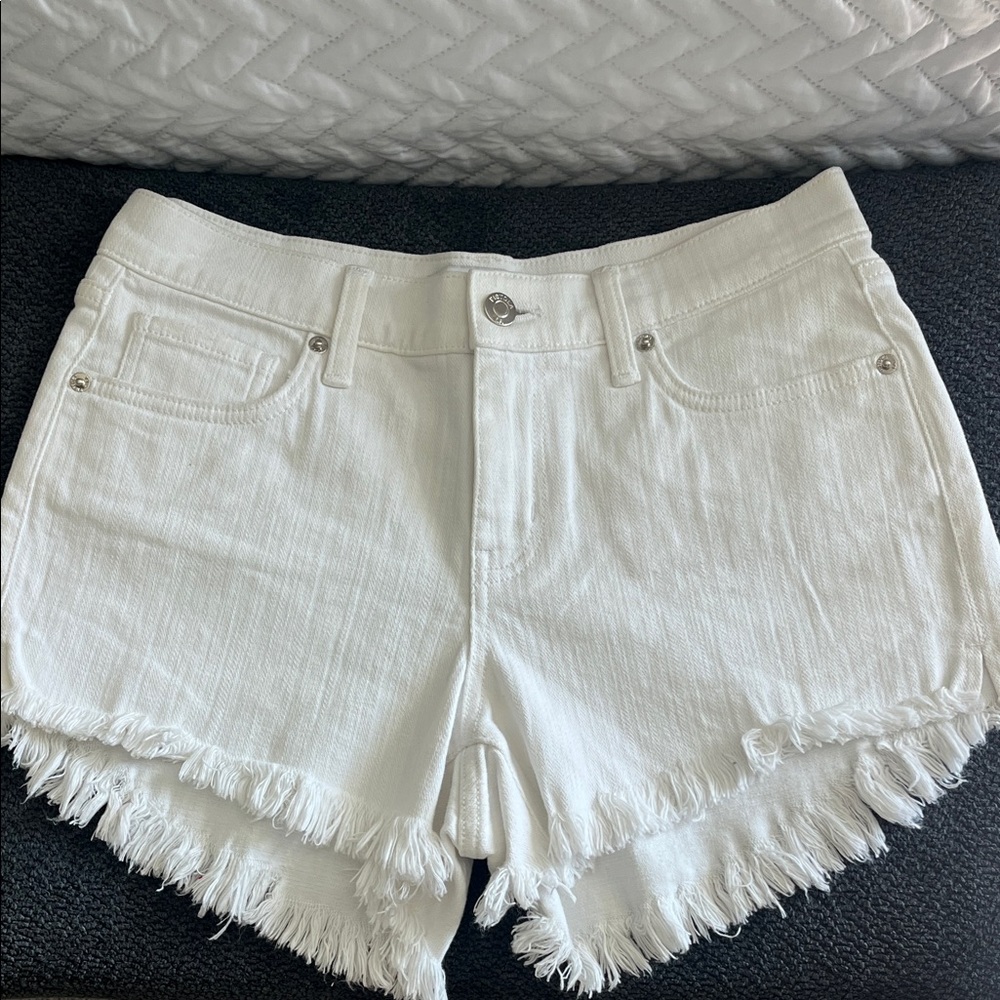 Pistola White Frayed Hem Denim Shorties